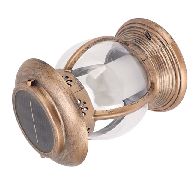 Solar Lantern Lamp, Solar Lantern LED Light Brass Color Decorative Eco Friendly IP44 Waterproof For Courtyard