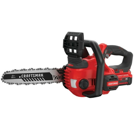 BLACK DECKER V20 12” Battery Powered Chainsaw, Compact Design, Auto Oiling, Tool Free Tensioning