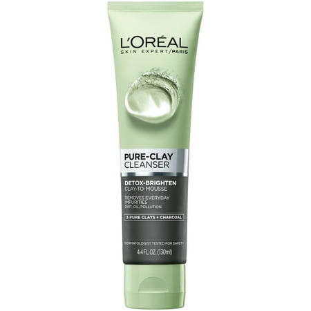 L'Oreal Paris Pure Clay Cleanser, Detox & Brighten, 4.4 Fl