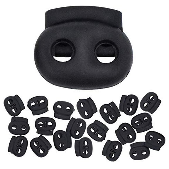 Cord Lock Cord Stop Tightener Lace Locking End Two Hole Fastener for Drawstrings, Shoelaces, Bow Cord, Bungee Cord