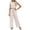 White, variant on Enjoytime 2 Piece Lounge Sets for Women Round Neck Ruffle Cap Sleeve Matching Set Work Casual Travel Outfits Wide Leg Pants