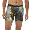 thumbnail image 2 of Cauagu Ferocious Dinosaur Print Men's Boxer Briefs, Funny & Cute Underwear Elastic Waistband Briefs Ideal Gift for Men,1-Pack, 2 of 7