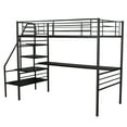 thumbnail image 3 of Twin Metal Loft Bed Frame with Desk, No Box Spring Needed, 3 of 7
