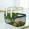 thumbnail image 3 of RUNROTOO 1Set Metal Storage Basket for Kitchen with Wooden Handle and Handheld Style, 3 of 7
