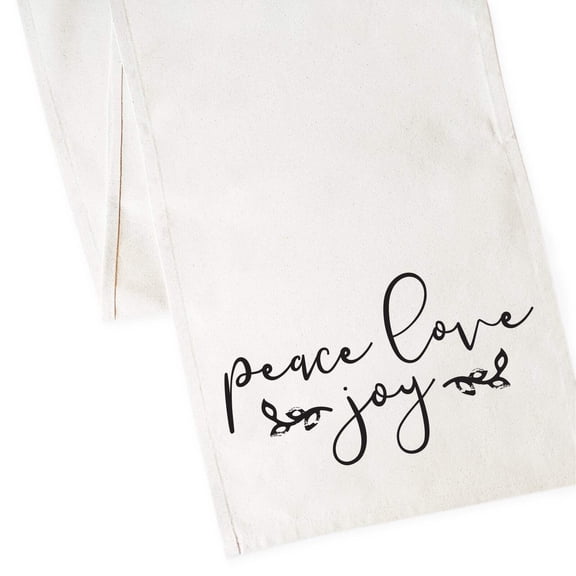 Peace Love Joy Cotton Canvas Table Runner
