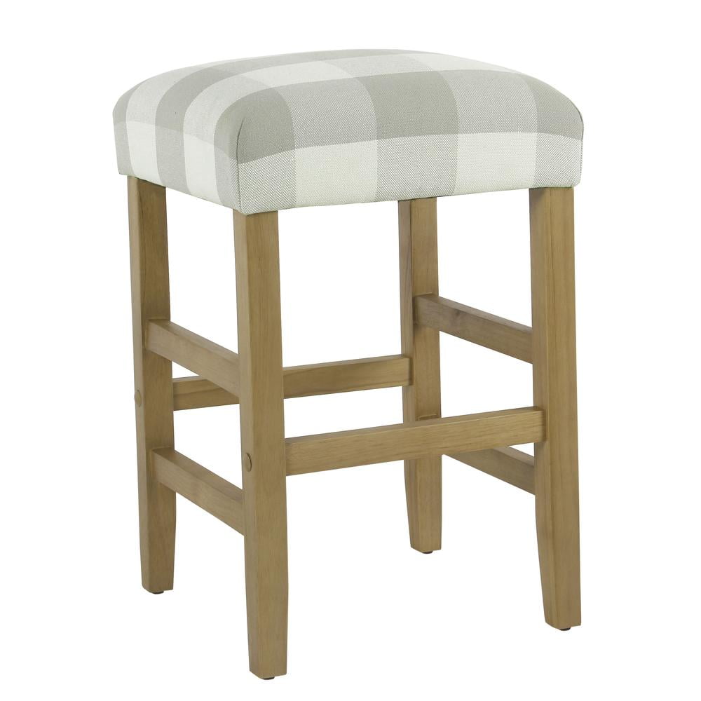 Square Counter Stool Grey Plaid