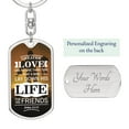 thumbnail image 3 of No Greater John 15:13 Soldier Stainless Steel or 18k Gold Premium Swivel Dog Tag Keychain, 3 of 6
