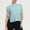 Blue, variant on Women's Mock Neck Shirts Liweisiy Summer Cap Sleeve Side Tie Knot Loose Tops Yoga Casual Athletic Tops White S