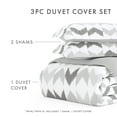 thumbnail image 6 of Noble Linens Gray Reversible Chevron Sleep Print 3-Piece Duvet Cover Set, Full/Queen, 6 of 11