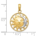 thumbnail image 3 of FJC Finejewelers 10k Yellow Gold Celestial Sun White Moon In Round Frame Charm, 3 of 6
