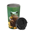 thumbnail image 2 of Picia Tree Frog Sitting On Sunflowes Pattern 500ml Carry Insulated Coffee Mug, Stainless Steel Travel Mug with Hidden Handle, Leak-Proof for Car, Office, Home, and Outdoor Use, 2 of 8