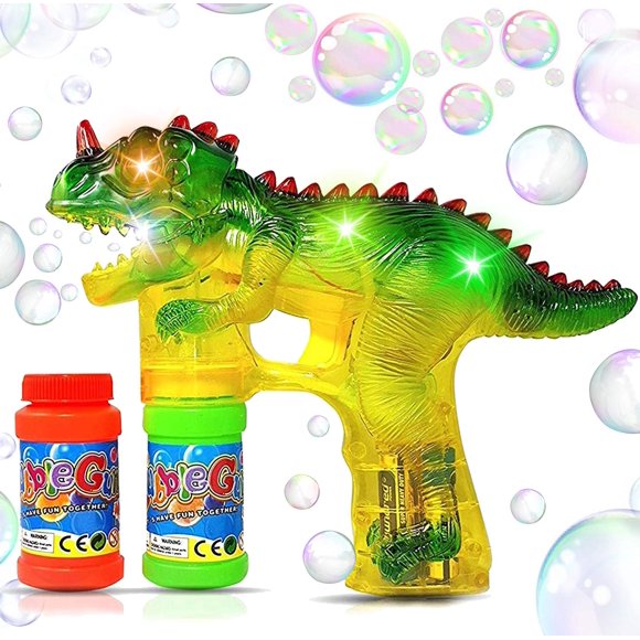 Bubble Gun Haktoys Jurassic Dinosaur con 2 botellas de recarga
