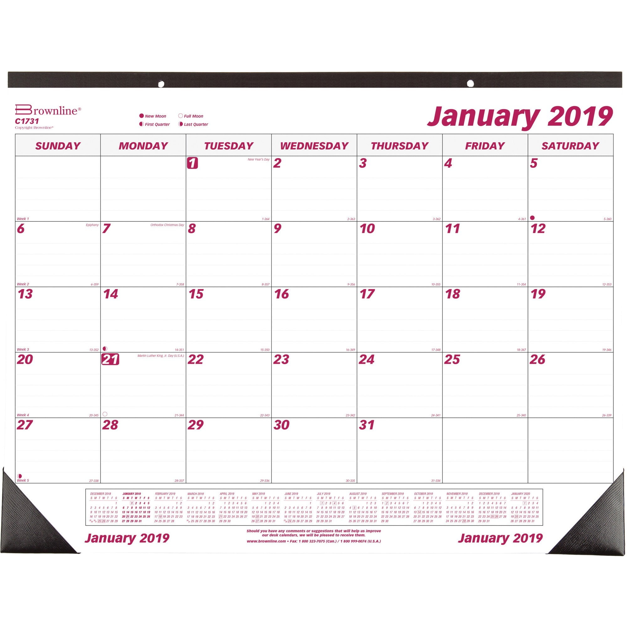 Brownline Desk Calendar