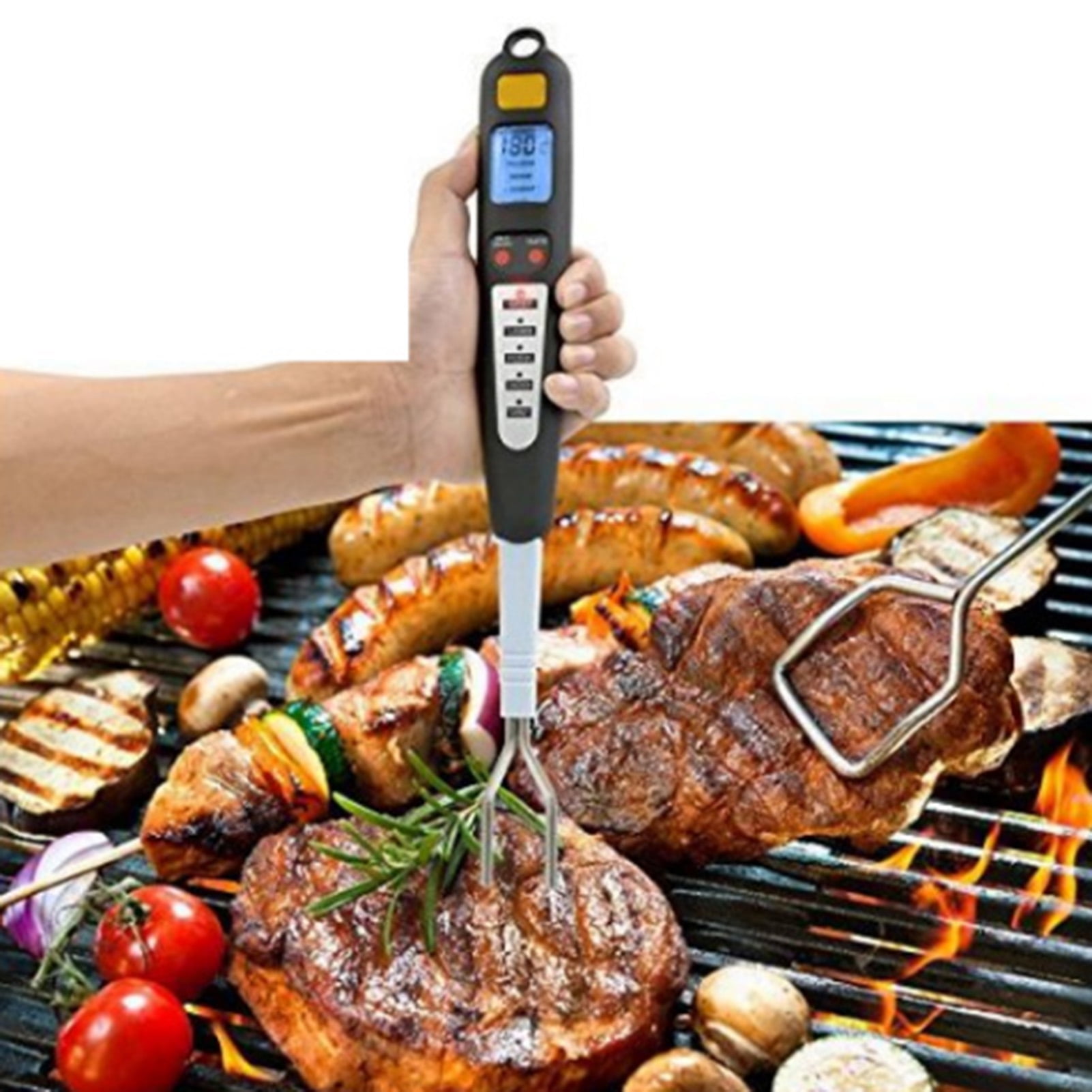 Steel Instant Read Probe Thermometer BBQ Food Cooking Gauge Meat newmc G2H6  