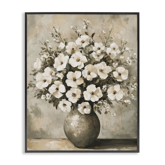 Stupell Industries French Country Bold Contrast Floral Arrangement Black Framed Giclee Art, 11 x 14, by Petals Prints Design