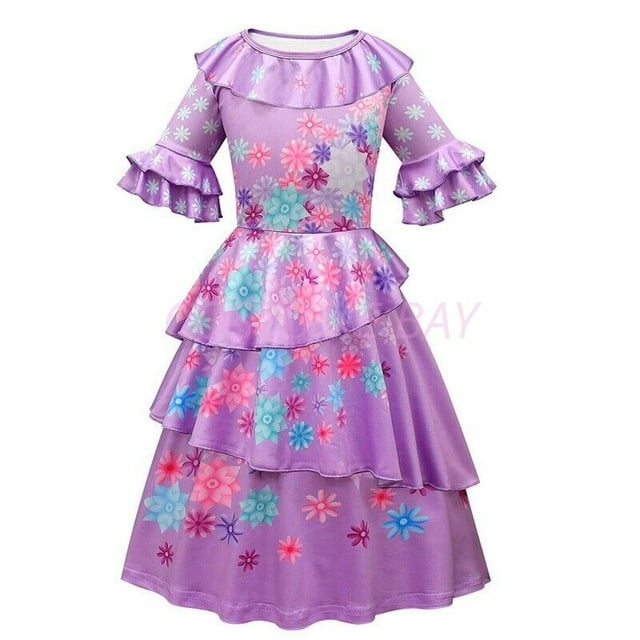 Costume Encanto pour Filles Mirabel Isabelle Robe de Princesse Sac Semaine du Livre Halloween au