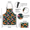 thumbnail image 3 of Pioneer Flower Floral Print Pattern Cotton Linen Apron with Pockets, Waterproof Adjustable, 33x27 Inch for Kitchen, Gardening, BBQ, Salon, 3 of 6