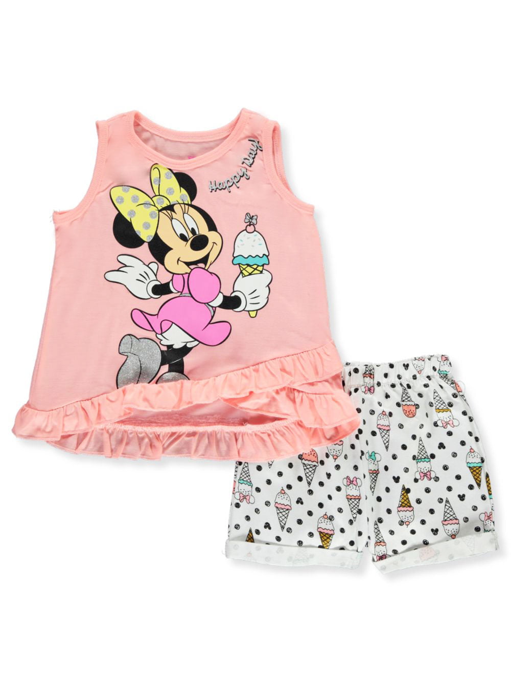 Disney Minnie Mouse Girl's 2-Piece Perfect Picture Shorts and Graphic Tee Shirt Set