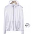 thumbnail image 1 of UPF 50+ UV Sun Protection Women's Clothing Zip Up Hoodie Long Sleeve Fishing Running Hiking Jacket Outdoor Performance Shirt, White, L, 1 of 5