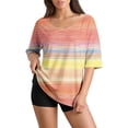 thumbnail image 4 of 3/4 Sleeve Tops For Women Womens Gradient Color Shirts Womens Printed T Shirts Petite Tops For Women Beach Shirts For Women Cute Tshirts Shirts Ladies Tops And Blouses Ladies Casual Tops, 4 of 7