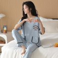 thumbnail image 4 of Conjunto de Pijama grande de manga corta para Mujer, ropa de dormir de punto con puntos de oso de dibujos animados, de algodón, elegante, 5XL, 4 of 4