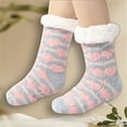 thumbnail image 2 of GILIGEGE Unisex Winter Fluffy Warm Fleece Lining Slipper Socks with Grippers Sleeping Christmas Socks Thick Cozy Thermal Fleece Lined Home Indoor Socks Christmas Gifts Comfortable Lounge Socks, 2 of 8