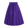 thumbnail image 3 of Sngxgn Womens High Waist A-Line Pleated Midi Skirt(Purple,XXL), 3 of 3