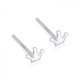thumbnail image 1 of 2 Pairs 999 Sterling Silver Stud Earrings, Hypoallergenic Studs, Small Earrings from 1.5mm to 4mm, Exquisite Jewelry for Women and Men (Little Crown)-, 1 of 4