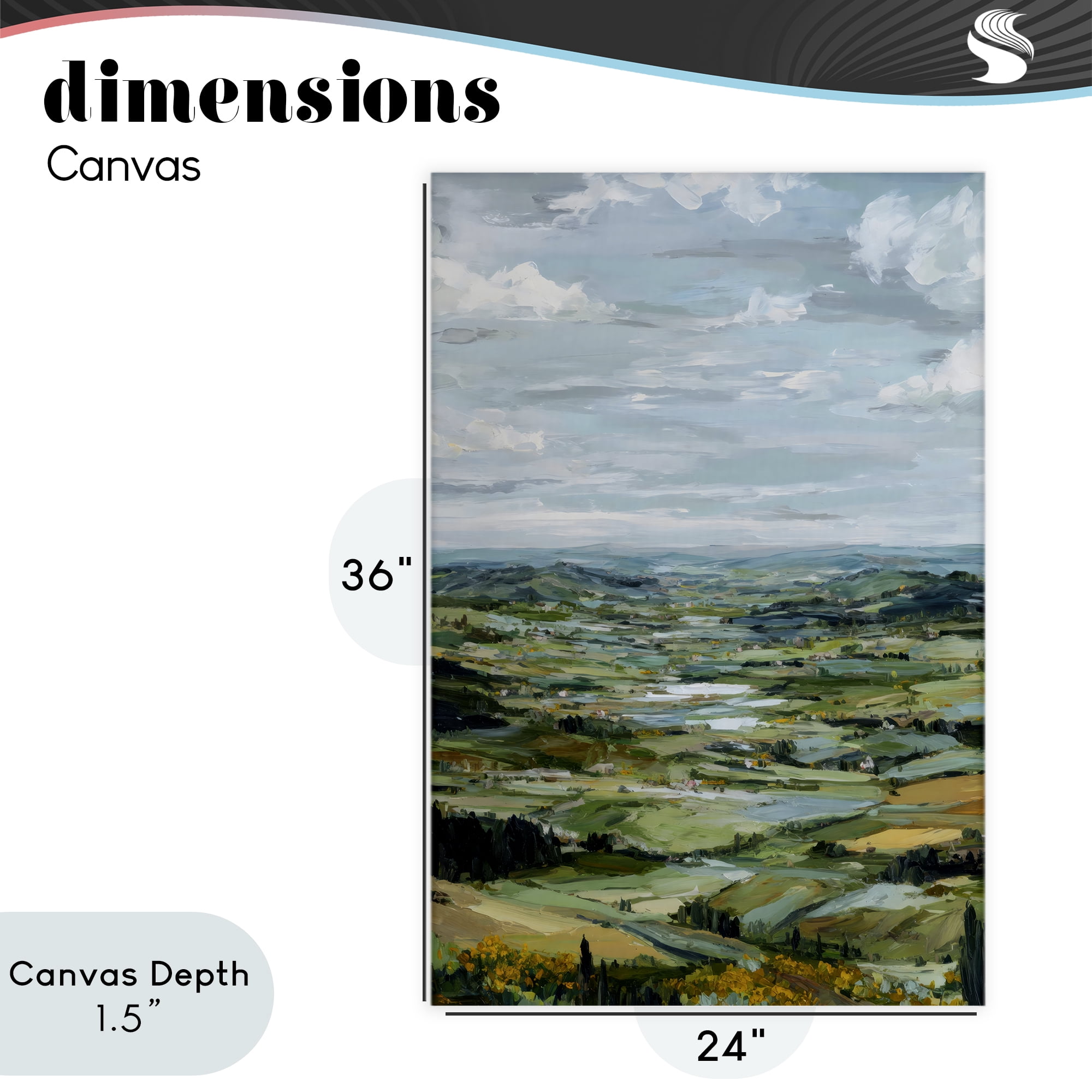 Stupell Industries Valley Living with Verdant Hills Canvas Wall Art, design by Petal Prints Design