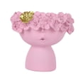 thumbnail image 2 of Jarrón de resina con cabeza de niña, soporte para brochas de maquillaje, escultura, jarrones florales, estatua de arte de mesa Rosa, 2 of 9
