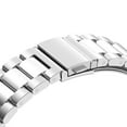 thumbnail image 4 of 22mm Universal Three Bead Stainless Steel Bracelet Solid Metal Replacement Watch Strap Band for Smart Wristbands and Timepieces, 4 of 9