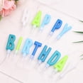 thumbnail image 3 of Happy Birthday Letter Candles, 13 Colorful Alphabet Cake Candles with Bold Letters Wax Cake Topper Set for Birthday Party Decorations & Celebration (Blue Green), 3 of 7