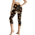 thumbnail image 2 of HELLHERO Thanksgiving Leggings for Women Turkey Pumpkin Printed Capri Leggings Athletic Yoga Pants Maple Leaves Printed Yoga Capris with Pockets, 2XL, 2 of 7