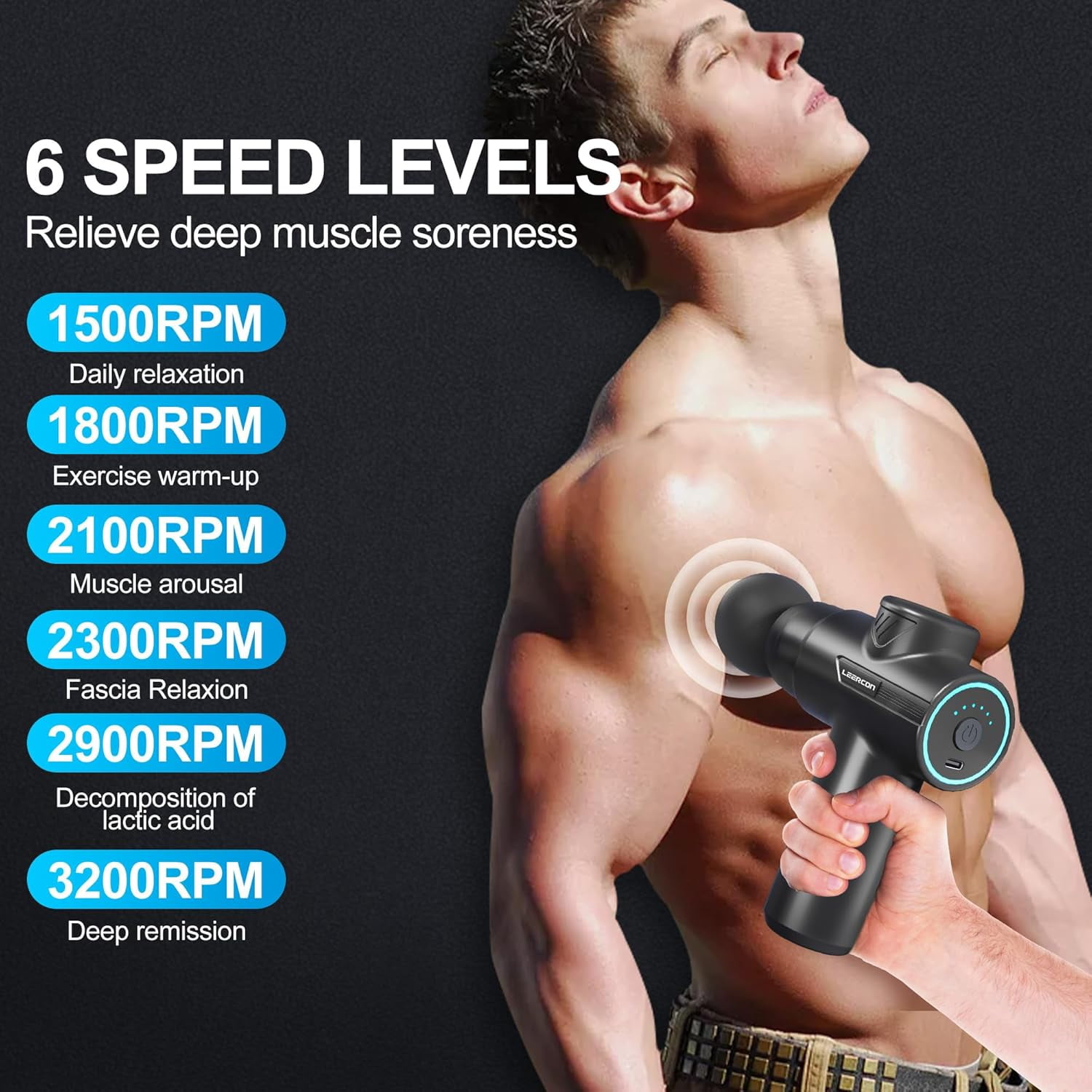 Mini Massage Gun,Portable Deep Tissue Muscle Fashion Back Massager, Handheld Percussion Massager for Pain Relief with 6 Intensities, 4 Heads, Gifts for Men and Women