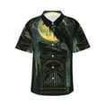 thumbnail image 1 of Balery MoonNight Sky Crow Camisas hawaianas de manga corta para hombre, camisas playeras de corte holgado, camisas de vacaciones con botones,X-Large, 1 of 7