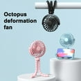 thumbnail image 2 of Portable Handheld Fan Flexible Octopus Tripod Desktop Fan Baby Stroller / Crib Hanging Fan with Ambient Night Light 3 Adjustable Wind Speeds 360° Rotation, 2 of 9
