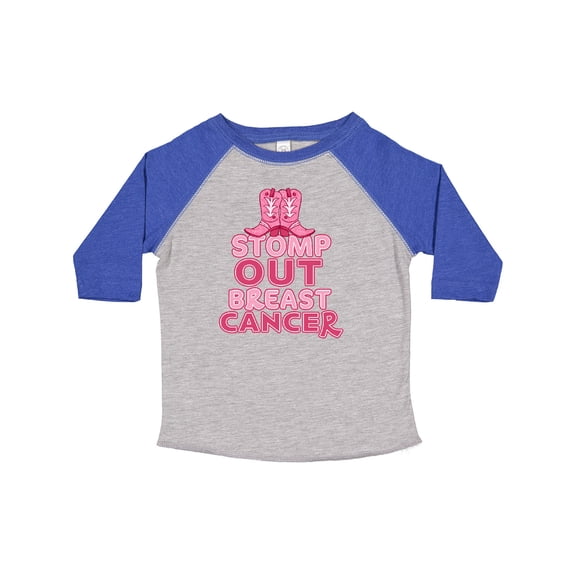 Inktastic Stomp Out Breast Cancer with Pink Cowgirl Boots Boys or Girls Toddler T-Shirt
