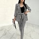 thumbnail image 5 of Ropa de mujer Otoño Nuevo elegante traje de rayas cruzado ajustado de moda pantalones de mujer ajustados a la cintura traje profesional, 5 of 5