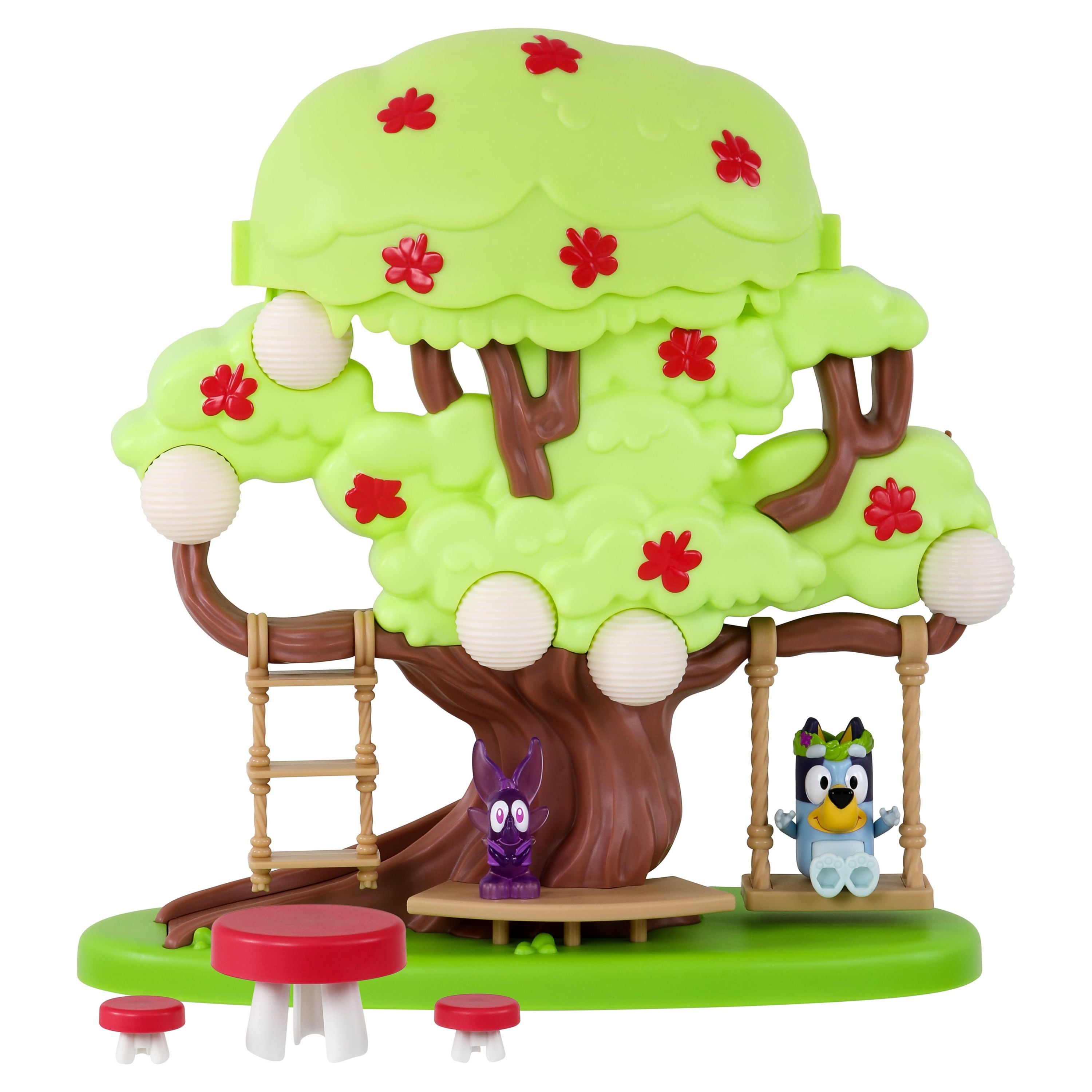 Bluey's Tree Playset！ブルーイツリープレイセット！ Bluey Tree Playset With Inside Figurines - Big Family, Flower