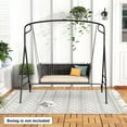 thumbnail image 5 of Costway Outdoor Metal Swing Frame Sturdy A-Shaped Porch Swing Stand with Extra Side Bars, 5 of 10
