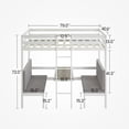 thumbnail image 2 of Llinc Store Convertible Twin Over Twin Bunk Beds or Upper Bed and Down Desk with Cushion Sets, 79"L x 40.9"W x 79"H, 2 of 10