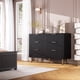 thumbnail image 2 of Negra fluted 6 - cajón de anchura cómoda: moderno chest con spacious deep cajones, ideal para para sala de estar, hallway, o para niños' room, 2 of 9