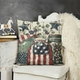 thumbnail image 2 of YINGXI American Stars Eucalyptus Lamb Ear Wreath Throw Pillow Covers, Cushion Case for Sofa Couch 24x24in, 2 of 5