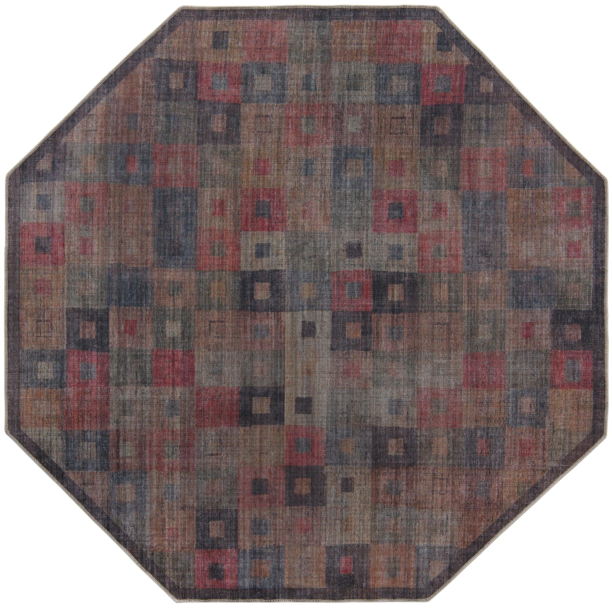 Rugs.com Sisu Collection Washable Rug – 8 Ft Octagon Multi Flatweave ...
