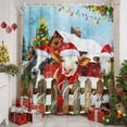 thumbnail image 3 of Christmas Cow Shower Curtain, Farm Xmas Tree Light Balls Snowflake Winter Waterproof Fabric Shower Curtains with 12 Hooks, Bathroom Curtain Set for Bathroom Accessories Decor, 72 x 84 Inches, 3 of 9