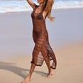 thumbnail image 5 of Danhjin Knitted Swimsuit Coverups for Women Casual Halters Dress Hollow out Beachwear Lightweitght Summer Bikinis Beach Sun Bathing Swiming Vacation Sleeveless Cover up, 5 of 9