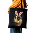 thumbnail image 5 of GOSMITH Initial Tote Bags for Women Canvas Cute Dog, Large Capacity Shoulder Bag 14.1x15.7in, 5 of 6