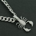 thumbnail image 2 of Hip Hop Cuban Chains Scorpion Shaped Pendant Necklace With 13mm Miami Cuban Chain Iced Out Bling HipHop Necklaces Fashion Jewelry, 2 of 7