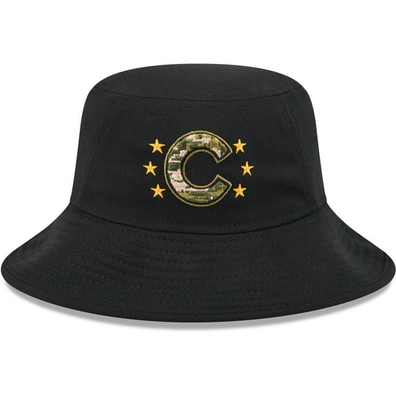 Men's New Era Black Chicago Cubs 2024 Armed Forces Day Bucket Hat