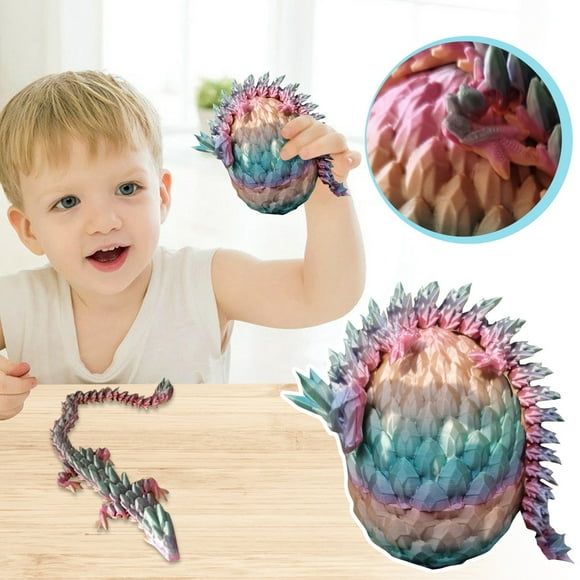 NAOJIE 3d Printed Dragon,Dragon,Dragon Toys,Fidget Toys,3d Printed Toys,3d Printed Dragon Eggs with Dragon Inside,Executive Dragon Fidget Desk Toys for Gifts,Open with Surprise-Chroma